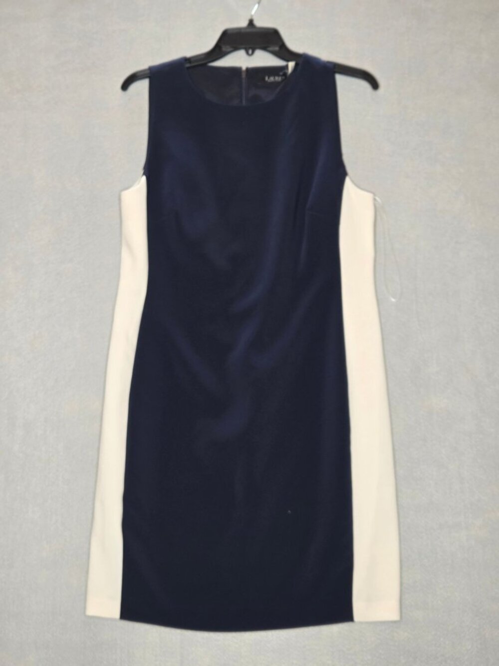 Lauren Ralph Lauren Women's Two-Tone Crepe Sheath Dress - Navy/Mascarpone Cream